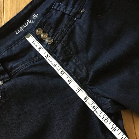 Y2K Liquid X Dark Dark Triple Button Denim Jeans - Picture 14 of 16